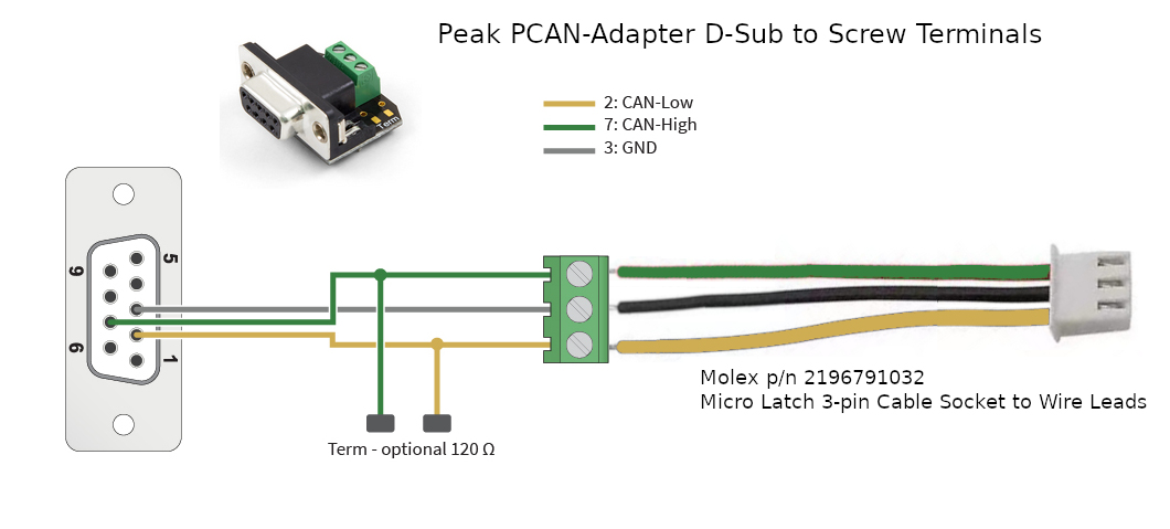 PCAN-Adapter-D-Sub-to-Screw-Terminals_to_Molex-3-pin_connector_cable